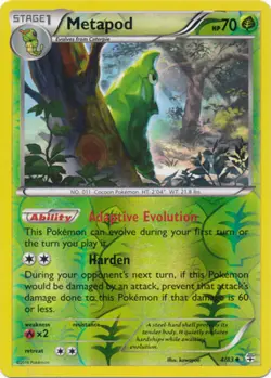 Pokemon - Metapod - 4/83 - Uncommon - Reverse Holo - Generations - NM - Image 1