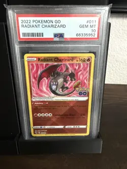 2022 Pokemon TCG Radiant Charizard Holo Pokemon Go 011/078 PSA 10 - Image 1