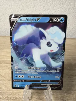 Pokemon TCG Alolan Vulpix V Silver Tempest 033/195 - Image 1