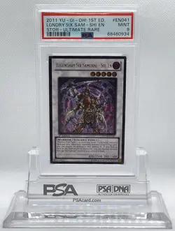 YUGIOH 1ST STOR-EN041 LEGENDARY SIX SAMURAI SHI EN ULTIMATE PSA 9 MINT #68460934 - Image 2