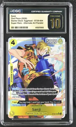 CGC 10 Pristine - Sanji ST29-004 Alt Art Promo One Piece STARTER DECK Egghead - Image 1