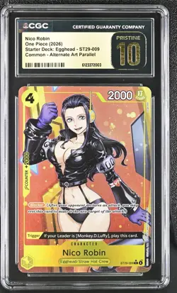 CGC 10 Pristine Nico Robin ST29-009 Alt Art Promo One Piece STARTER DECK Egghead - Image 1
