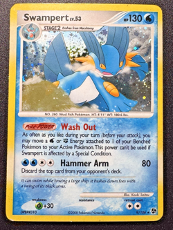Swampert 9/106 D&P Great Encounters Pokemon Card Holo Foil Rare Double Swirl HP - Image 1