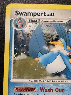 Swampert 9/106 D&P Great Encounters Pokemon Card Holo Foil Rare Double Swirl HP - Image 3