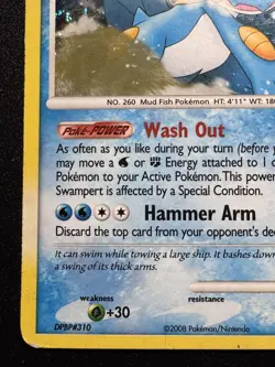 Swampert 9/106 D&P Great Encounters Pokemon Card Holo Foil Rare Double Swirl HP - Image 5