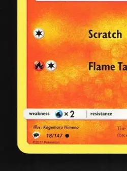 Charmander 18/147 LP Burning Shadows English Pokemon Card TCG - Image 2