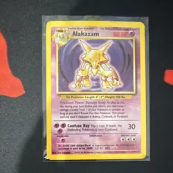 Pokemon Alakazam 1/102 Base Set Holo Rare English Card - Image 1