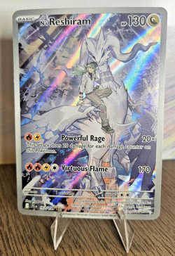 Pokemon N's Reshiram Illustration Rare Full Art Holo Card SV09 167/159 - Image 1