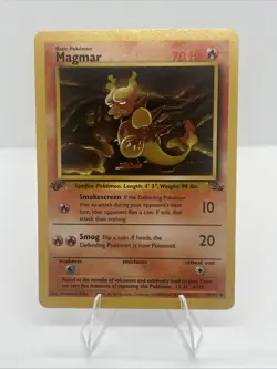 Magmar 1st Edition Fossil 39/62 Pokemon TCG Card NM Vintage 1999 - Image 2