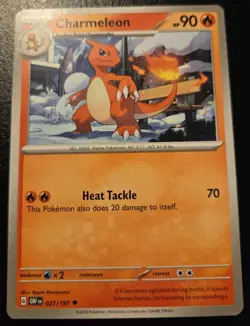 Charmeleon 027/197 Uncommon Scarlet & Violet: Obsidian Flames Pokemon TCG - Image 1