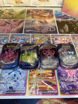 Pokemon Paldean Fates Mini Tins w/ Stickers - NO PACKS - Lot of 4 EMPTY - Image 1