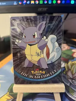 Wartortle #08 Pokemon Topps TV Holo Foil black Logo 1999 Series 1 In Top Loader - Image 1