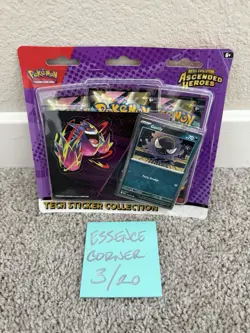 Pokemon Ascended Heroes Tech Sticker Collection - Gastly - With 3 Booster Packs - Image 1