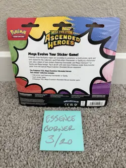 Pokemon Ascended Heroes Tech Sticker Collection - Gastly - With 3 Booster Packs - Image 2