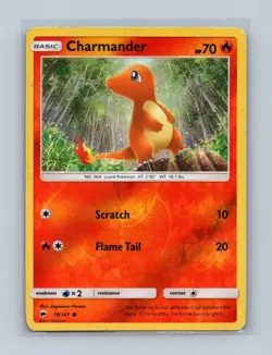 Charmander 18/147 Common Burning Shadows Pokemon Reverse Holo Moderately Played - Image 1