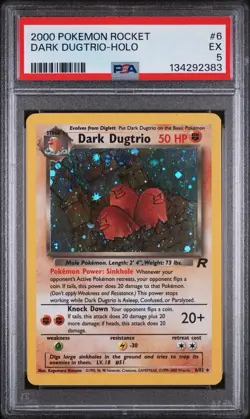 2000 POKEMON ROCKET #6 DARK DUGTRIO-HOLO PSA EX 5 - Image 1