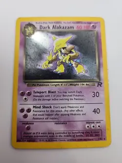 Pokemon Swirl Dark Alakazam 1/82 Team Rocket Holo Rare 60 HP 2000 Vintage - Image 1