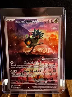 STAMPED Teal Mask Ogerpon 123 - Twilight Masquerade ETB Promo - NM - Image 1