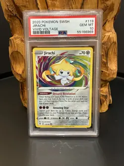 Pokemon Jirachi #119/185 Swsh04 Vivid Voltage PSA 10 Amazing Rare Holo 2020 - Image 1