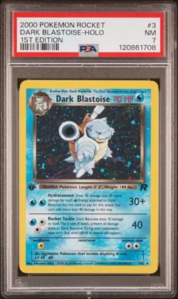 2000 Pokemon Dark Blastoise 1st Edition Team Rocket Holo #3 PSA 7 - Image 1