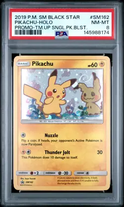 Pikachu Holo SM162/181 Team Up Single Pack Blisters Pokemon PSA 8 - Image 1