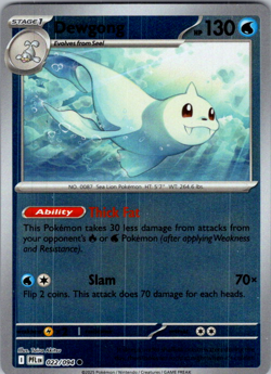 Dewgong 022/094 Phantasmal Flames Reverse Holo Pokemon - Image 1