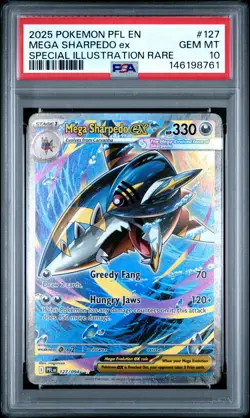PSA 10 Mega Sharpedo ex 127/094 Pokemon PFL Phantasmal Flames SIR 2025 GEM MINT - Image 1