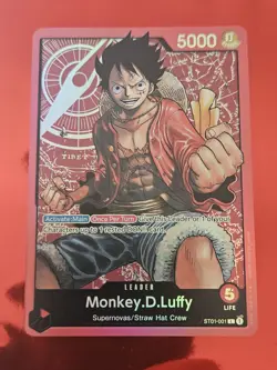 One Piece CCG Monkey.D.Luffy ST01-001 Leader Foil English Edition - Image 1