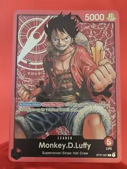 One Piece CCG Monkey.D.Luffy ST01-001 Leader Foil English Edition - Image 1