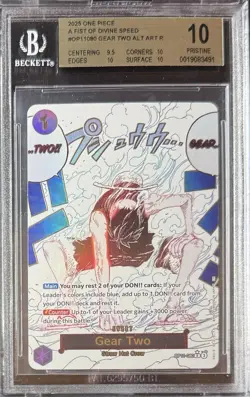 One Piece A Fist Of Divine Speed Gear Two Event Luffy Alt Art OP11 080 BGS 10 - Image 1