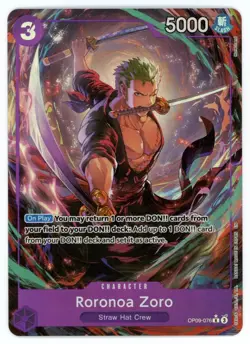 RORONOA ZORO 2025 One Piece Premium Booster The Best Vol.2 OP09-076 Rare Alt Art - Image 1