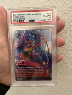 2024 DISNEY LORCANA EN 5 ROBIN HOOD SHARPSHOOTER ENCHANTED PSA 10! - Image 1