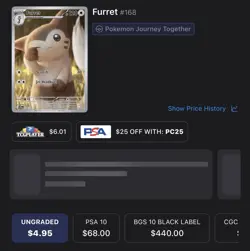 Pokemon Furret 168/159 Sv09 Journey Together Illustration Rare Holo Stage 1 Card - Image 3