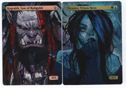 Rograkh/Thrasios Altered Art Magic The Gathering Mtg Hand Painted Card - Image 1