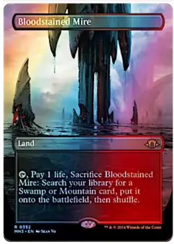 Bloodstained Mire (Borderless) Modern Horizons 3 Foil NM/M - Image 1