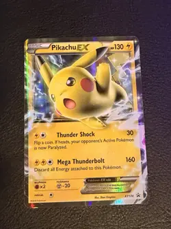Pikachu EX Pokemon Card Holo Ultra Rare XY174 Black Star Promo - DMG - Image 1