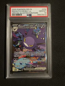 2025 POKEMON DESTINED RIVALS SIR TEAM ROCKET's CROBAT #234 PSA 10 GEM - Image 1