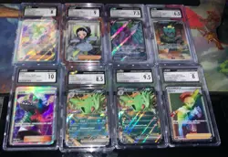 Lot 8 Pokemon Cards CGC Graded Mixed Grades Guzma Tyranitar EX Palkia + - Image 1