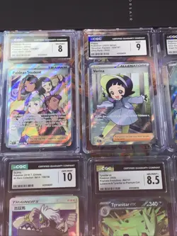 Lot 8 Pokemon Cards CGC Graded Mixed Grades Guzma Tyranitar EX Palkia + - Image 2