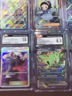 Lot 8 Pokemon Cards CGC Graded Mixed Grades Guzma Tyranitar EX Palkia + - Image 3