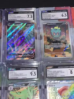 Lot 8 Pokemon Cards CGC Graded Mixed Grades Guzma Tyranitar EX Palkia + - Image 5