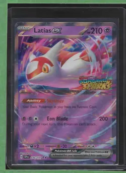 Pokemon Latias EX Double Rare 076/191 Sv08: Surging Sparks Stamped Promo Card NM - Image 1