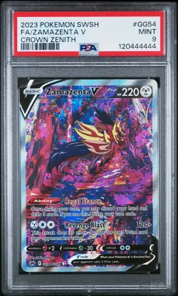 2023 POKEMON SWORD & SHIELD CROWN ZENITH #GG54 FULL ART/ZAMAZENTA V PSA 9 - Image 1