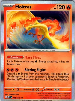 Moltres 146/165 SV: Scarlet & Violet 151 Pokemon NM Holo - Image 1