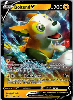 Boltund V 067/192 SWSH02: Rebel Clash Holo Pokemon TCG NM - Image 1
