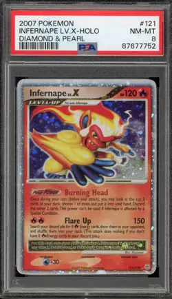 Pokemon Infernape Lv.X Diamond & Pearl Holo Ultra Rare #121 PSA 8 - Image 1