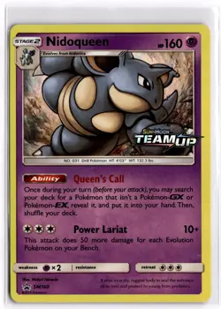Pokemon TCG Nidoqueen (Prerelease) SM160 Team Up Black Star Promo Stamp Holo Rar - Image 1