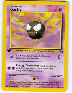 Gastly - 1st Edition - 33/62 Fossil Set - Pokemon TCG - 1999 - Image 1