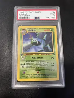 1999 POKEMON FOSSIL 1ST EDITION #34/62 GOLBAT PSA 9 - Image 1