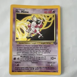 Pokemon TCG Mr. Mime Jungle 6/64 Holo Rare Unlimited Basic 40 HP Psychic - Image 1